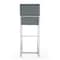 Manhattan Comfort Element 29 Faux Leather Bar Stool in Graphite and Polished Chrome, PK3 3-BS010-GP - alternate 3